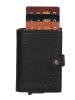HIDE & STITCHES Leder-Geldbörse in Schwarz - (B)7,2 x (H)10 x (T)1,5 cm