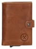 HIDE & STITCHES Leren portemonnee lichtbruin - (B)7,2 x (H)10 x (D)1,5 cm