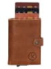 HIDE & STITCHES Leder-Geldbörse in Hellbraun - (B)7,2 x (H)10 x (T)1,5 cm