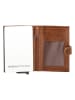 HIDE & STITCHES Leder-Geldbörse in Hellbraun - (B)7,2 x (H)10 x (T)1,5 cm