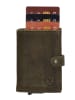 HIDE & STITCHES Leren portemonnee bruin - (B)7,2 x (H)10 x (D)1,5 cm