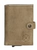 HIDE & STITCHES Leder-Geldbörse in Beige - (B)7,2 x (H)10 x (T)1,5 cm