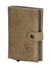 HIDE & STITCHES Leder-Geldbörse in Beige - (B)7,2 x (H)10 x (T)1,5 cm