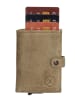 HIDE & STITCHES Leder-Geldbörse in Beige - (B)7,2 x (H)10 x (T)1,5 cm