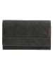 HIDE & STITCHES Leder-Geldbörse in Schwarz - (B)16 x (H)8 x (T)3 cm
