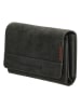 HIDE & STITCHES Leder-Geldbörse in Schwarz - (B)16 x (H)8 x (T)3 cm