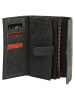 HIDE & STITCHES Leren portemonnee zwart - (B)16 x (H)8 x (D)3 cm