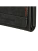 HIDE & STITCHES Leren portemonnee zwart - (B)16 x (H)8 x (D)3 cm