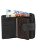 HIDE & STITCHES Skórzany portfel w kolorze czarnym - 12,5 x 9 x 3,5 cm