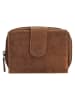 HIDE & STITCHES Leder-Geldbörse in Hellbraun - (B)12,5 x (H)9 x (T)3,5 cm