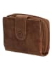 HIDE & STITCHES Leder-Geldbörse in Hellbraun - (B)12,5 x (H)9 x (T)3,5 cm