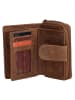 HIDE & STITCHES Leder-Geldbörse in Hellbraun - (B)12,5 x (H)9 x (T)3,5 cm