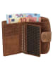 HIDE & STITCHES Leder-Geldbörse in Hellbraun - (B)12,5 x (H)9 x (T)3,5 cm