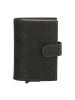 HIDE & STITCHES Leren portemonnee zwart - (B)10 x (H)8 x (D)2 cm