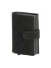 HIDE & STITCHES Leren portemonnee zwart - (B)10 x (H)8 x (D)2 cm