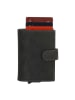 HIDE & STITCHES Leder-Geldbörse in Schwarz - (B)8 x (H)10 x (T)2 cm
