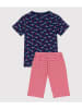 PETIT BATEAU Pyjama donkerblauw/rood