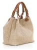 Lucca Baldi Leder-Shopper "Fosdinovo" in Beige/ Cognac - (B)37 x (H)45 x (T)15 cm