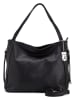 Lucca Baldi Leder-Schultertasche "Fiesole" in Schwarz - (B)34 x (H)29 x (T)15 cm