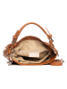 Lia Biassoni Leder-Schultertasche "Monate" in Cognac - (B)36 x (H)26 x (T)10 cm