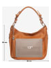 Lia Biassoni Leder-Schultertasche "Monate" in Cognac - (B)36 x (H)26 x (T)10 cm