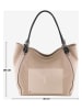 Lia Biassoni Leren schoudertas "Merula" beige/zwart - (B)32 x (H)28 x (D)14 cm