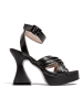 loft37 Leren haksandalen zwart
