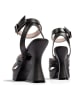 loft37 Leren haksandalen zwart
