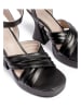 loft37 Leder-Sandaletten in Schwarz