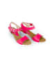 Zapato Skórzane sandały w kolorze różowym na koturnie