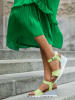 Zapato Skórzane sandały w kolorze jasnozielonym na koturnie