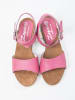 Zapato Skórzane sandały w kolorze różowym na koturnie