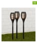 Garden Hero 3-delige set: ledsolartuinstekers zwart - (H)49,5 cm