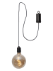 STAR Trading LED-Glaskugel "Bowl" in Schwarz - (B)12,5 x (H)19,5 cm