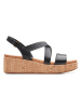 Clarks Leder-Keilsandaletten in Schwarz