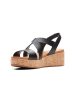 Clarks Leder-Keilsandaletten in Schwarz