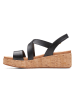Clarks Leder-Keilsandaletten in Schwarz