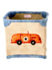 Rice Korb "Car" in Beige/ Orange - (B)25 x (H)26 x (T)25 cm