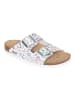 BACKSUN Leren slippers "Bali" wit/meerkleurig