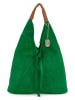 Anna Morellini Skórzany shopper bag "Eleonora" w kolorze zielonym - 40 x 31 x 2 cm
