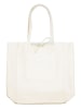 Zwillingsherz Leder-Shopper in Creme - (B)40 x (H)45 x (T)15 cm