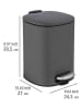 Wenko Treteimer "Alassio" in Anthrazit - 5 l