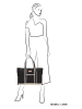 PE FLORENCE Strandtasche "Leisure" in Dunkelblau - (B)48 x (H)34 x (T)16 cm