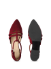 LaShoe Leder-Spangenballerinas in Dunkelrot