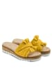 LaShoe Leren slippers mosterdgeel