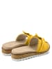 LaShoe Leren slippers mosterdgeel