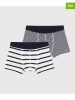 PETIT BATEAU 2er-Set: Boxershorts in Dunkelblau/ WeiÃŸ