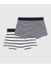 PETIT BATEAU 2er-Set: Boxershorts in Dunkelblau/ WeiÃŸ