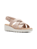 Clarks Leder-Keilsandaletten in Beige