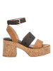 Liu Jo Skórzane sandały w kolorze jasnobrązowo-czarnym